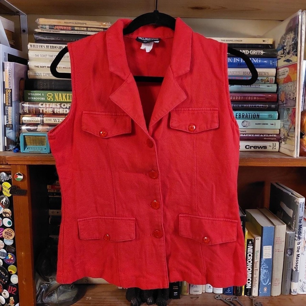Vintage red 100% cotton made in USA vest.